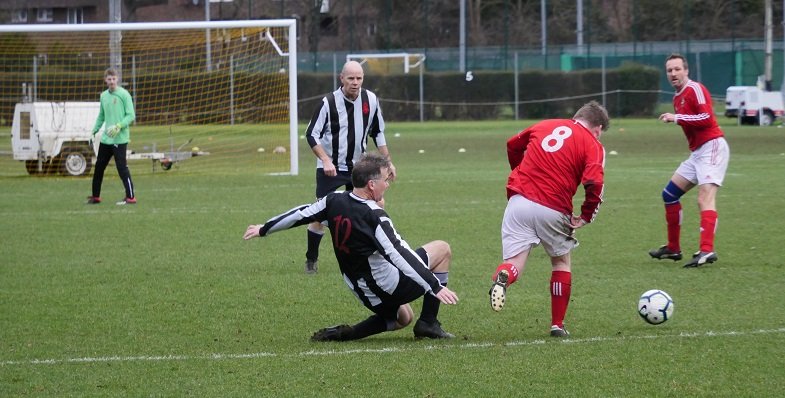 Midfield battle during the game