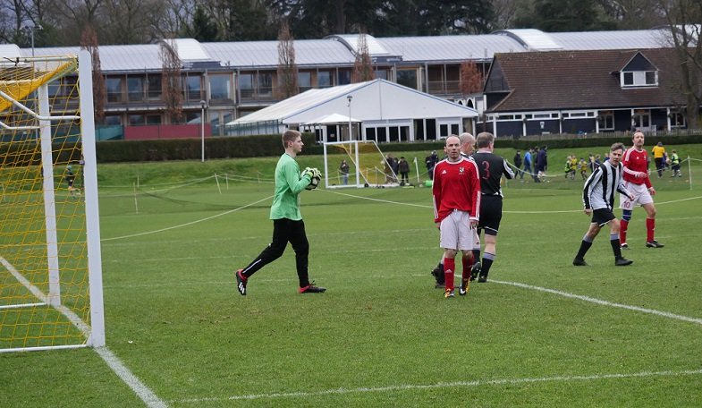 Guy Morris in the Harrow goal in Sunday's game